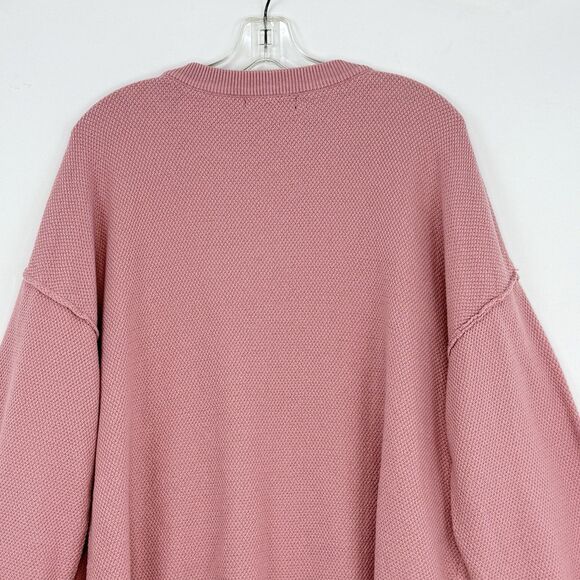 Lillusory Knit Sweater Womens Size XL Pink Henley Oversized - Picture 4 of 15